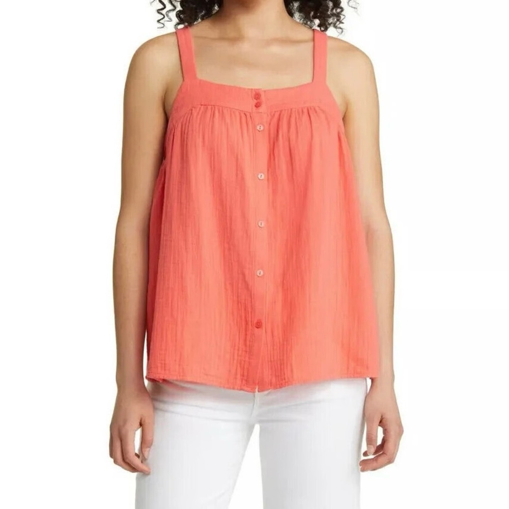 Caslon Gauze Button up Tank Top